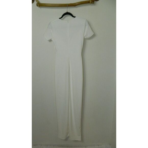 Lulu's Dress Eternal Elegance White Surplice Short Sleeve Maxi Dress Small - Picture 5 of 9